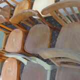 Set of 15 mismatched bistro chairs