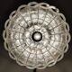 Mid Century Modern brass floor lamp with Capiz shell shade 1970s