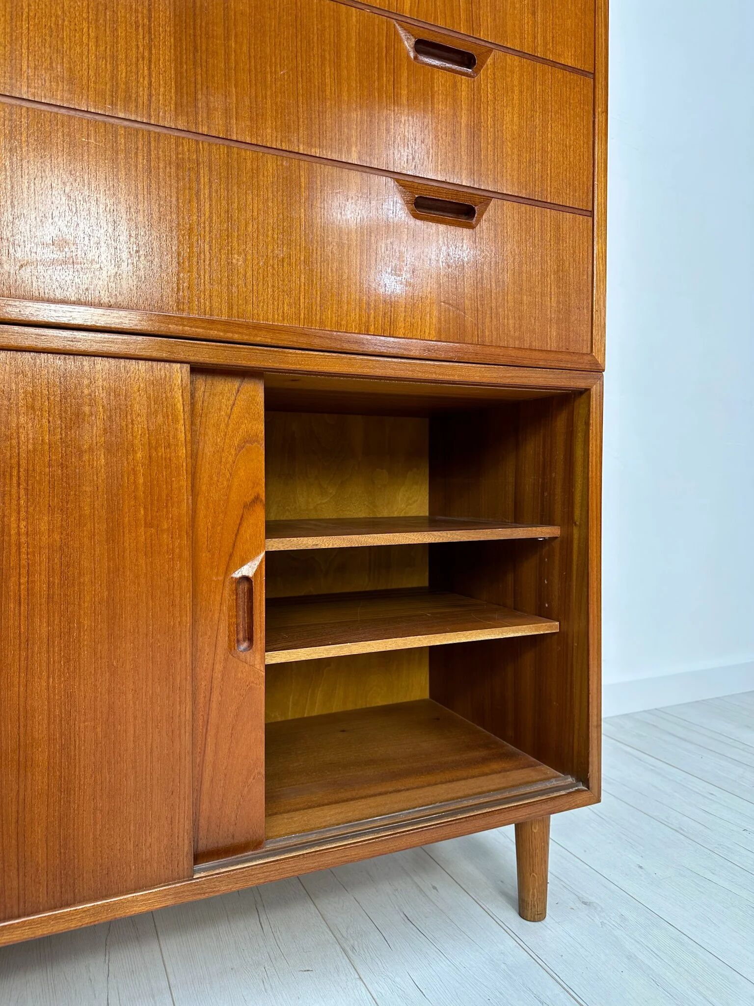 1960s Vintage Mid-Century Danish Three-Piece Teak Cabinet