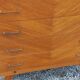 Vintage chest of drawers in blond and golden oak, compass legs and 4 drawers, 1950s