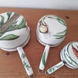 Set of three porcelain pots and pans from Paris- Aluminite Frugier