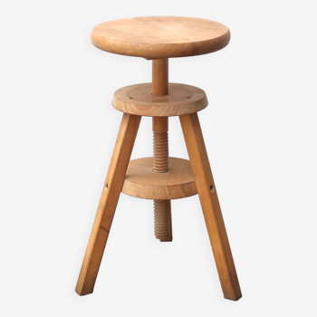 Wooden screw stool, 70s