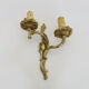Antique double wall sconce in bronze, acanthus leaf design.