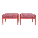Paire de tabourets en bois crabes rouge