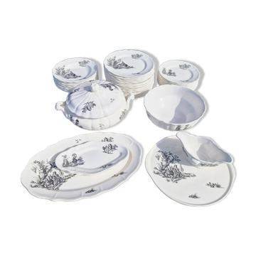 Salins earthenware table service model Chantal, 55 pieces.