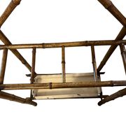 Art Deco, coat rack with bamboo mirror, diamond shape, around 1930.