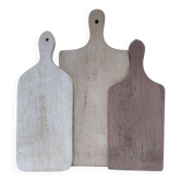 Trois planches à découper bois massif vintage
