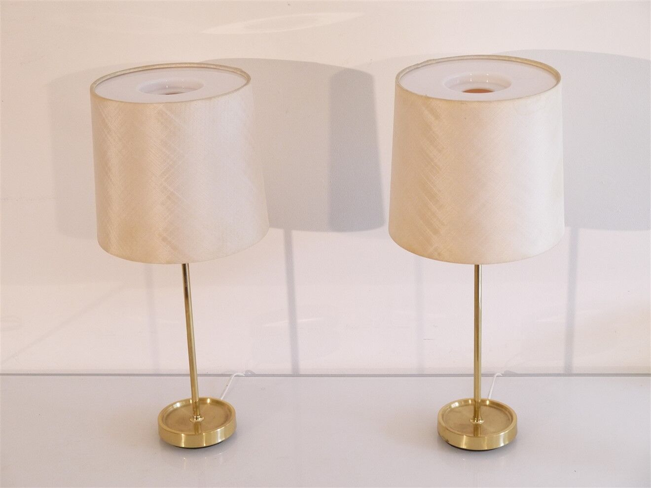 Paire de lampes scandinaves en laiton 1970