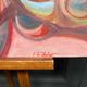 Oil on cardboard modern composition by François de Chabot 1960-70