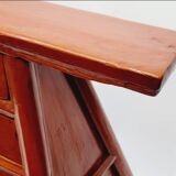 Ancien tabouret de barbier coiffeur chinois 19ème xixème siècle en bois laqué