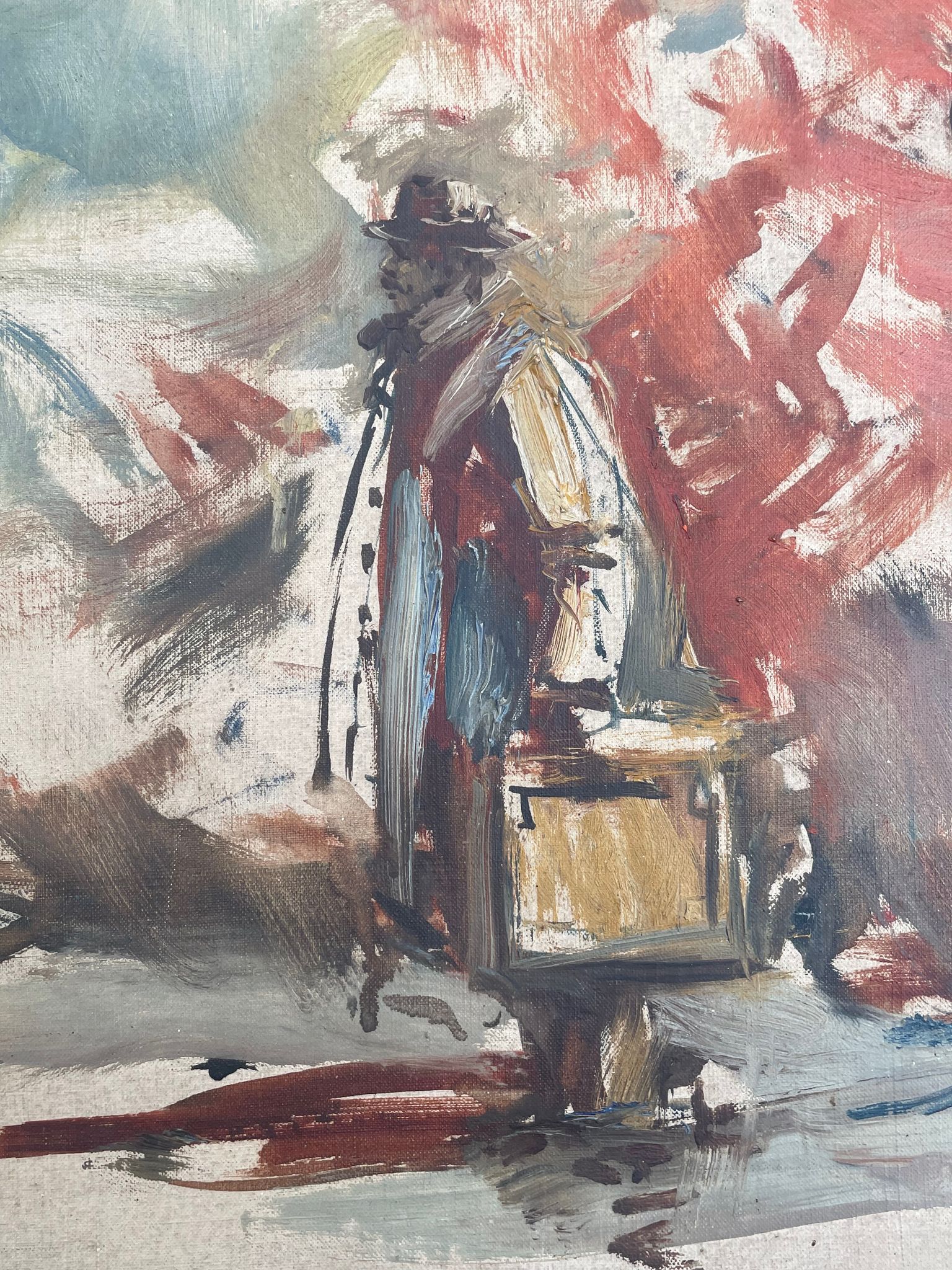 Painting old gypsy painting flamenco dancer La Baila Dora XXth