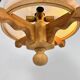 Large brutalist oak and marbled glass pendant, 1960s