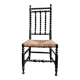 Low chair, Napoléon III child in blackened wood and woven straw.