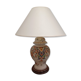 Table lamp foot earthenware decoration old Rouen