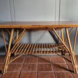 Vintage coffee table - Bamboo & Rattan - 1950s/60s
