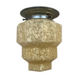 50s glass chandelier with brass base