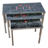 Set of three nesting tables by Juliette Belarti, 1960s, space age
