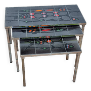 Set of three nesting tables in Belarti style, 1960s, space age.