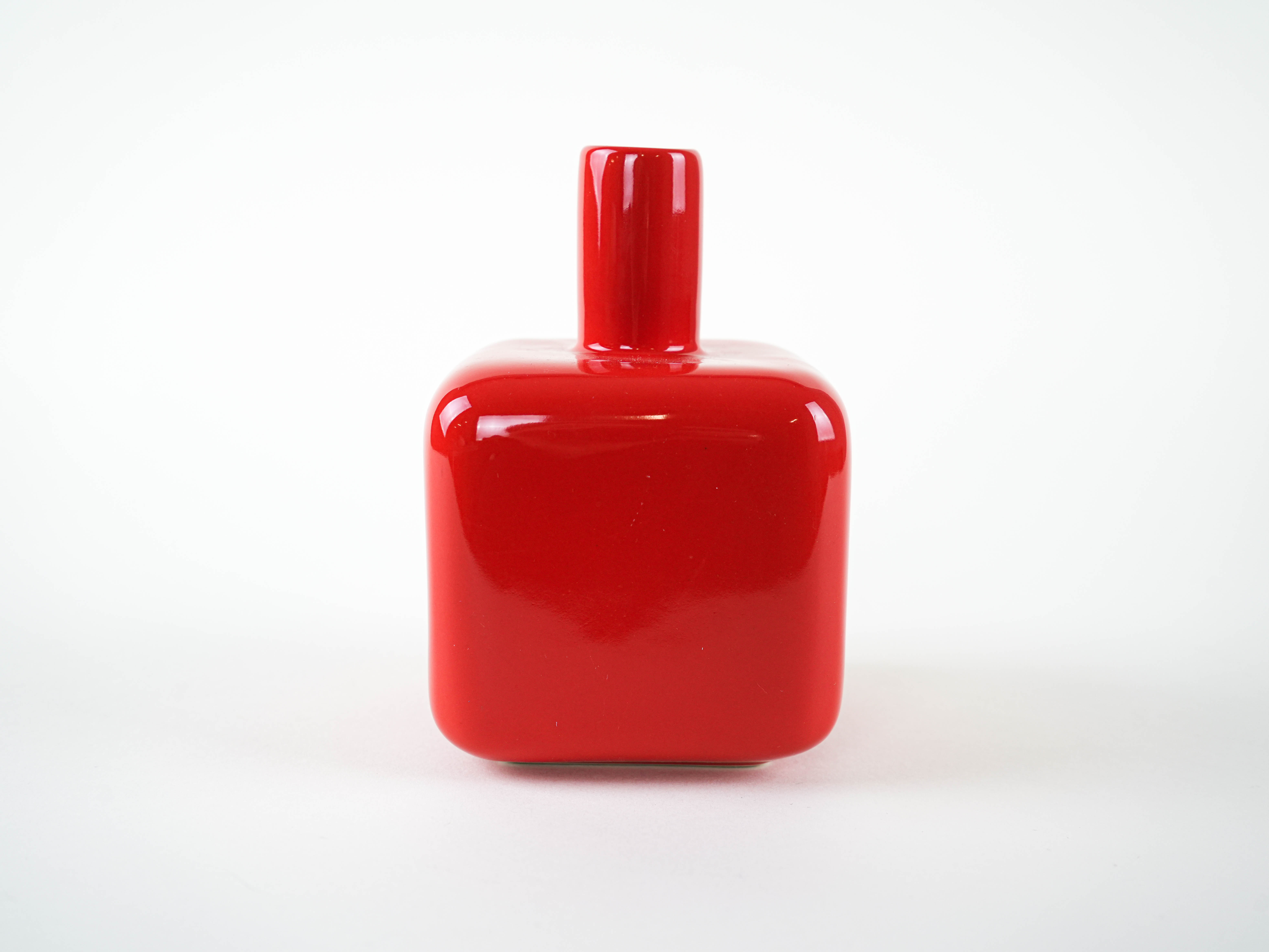 Red ceramic vase, German design, 1990s, manufactured by ASA Selection
