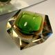 Cendrier Murano sommerso vert et ambre 1960