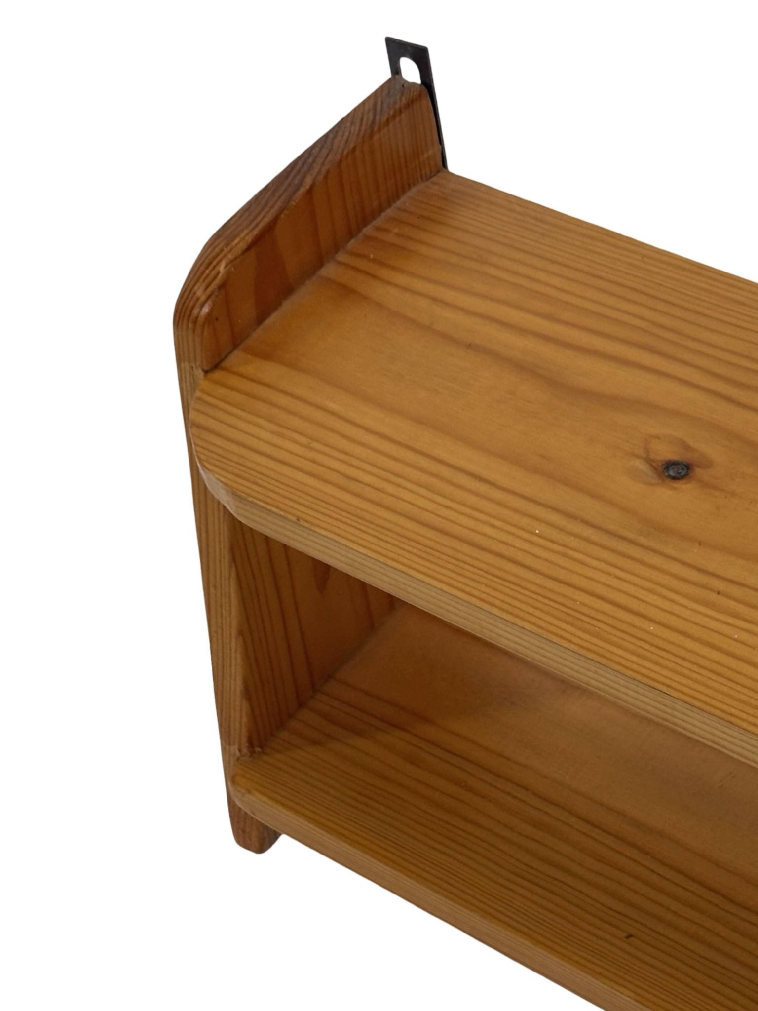 Vintage wooden wall shelve rack in pinewood minimalist design