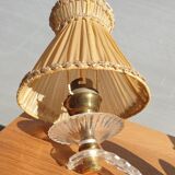Pair of vintage wall lamps plexi lampshade pleated gold