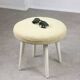 Vintage Italian Stool in Beige Fabric, 80s