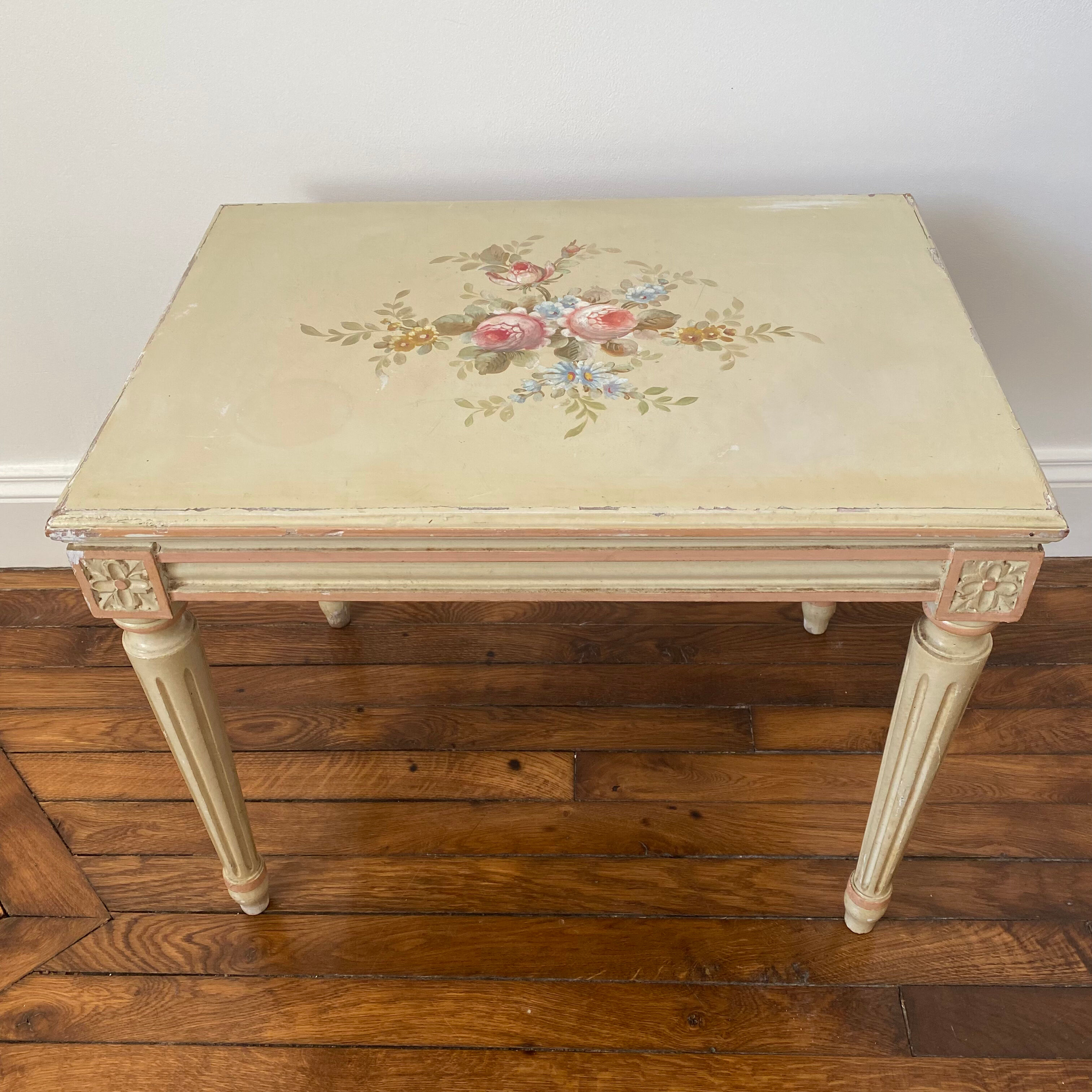 Coffee table painted louis xvi style