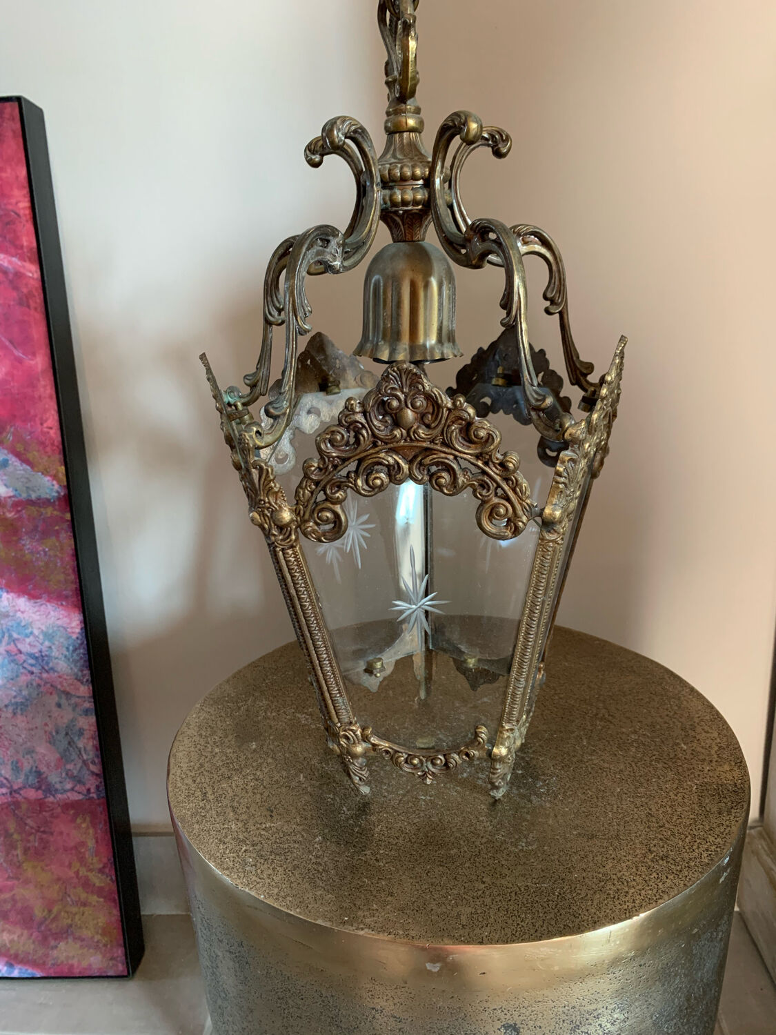 Bronze lantern chandelier