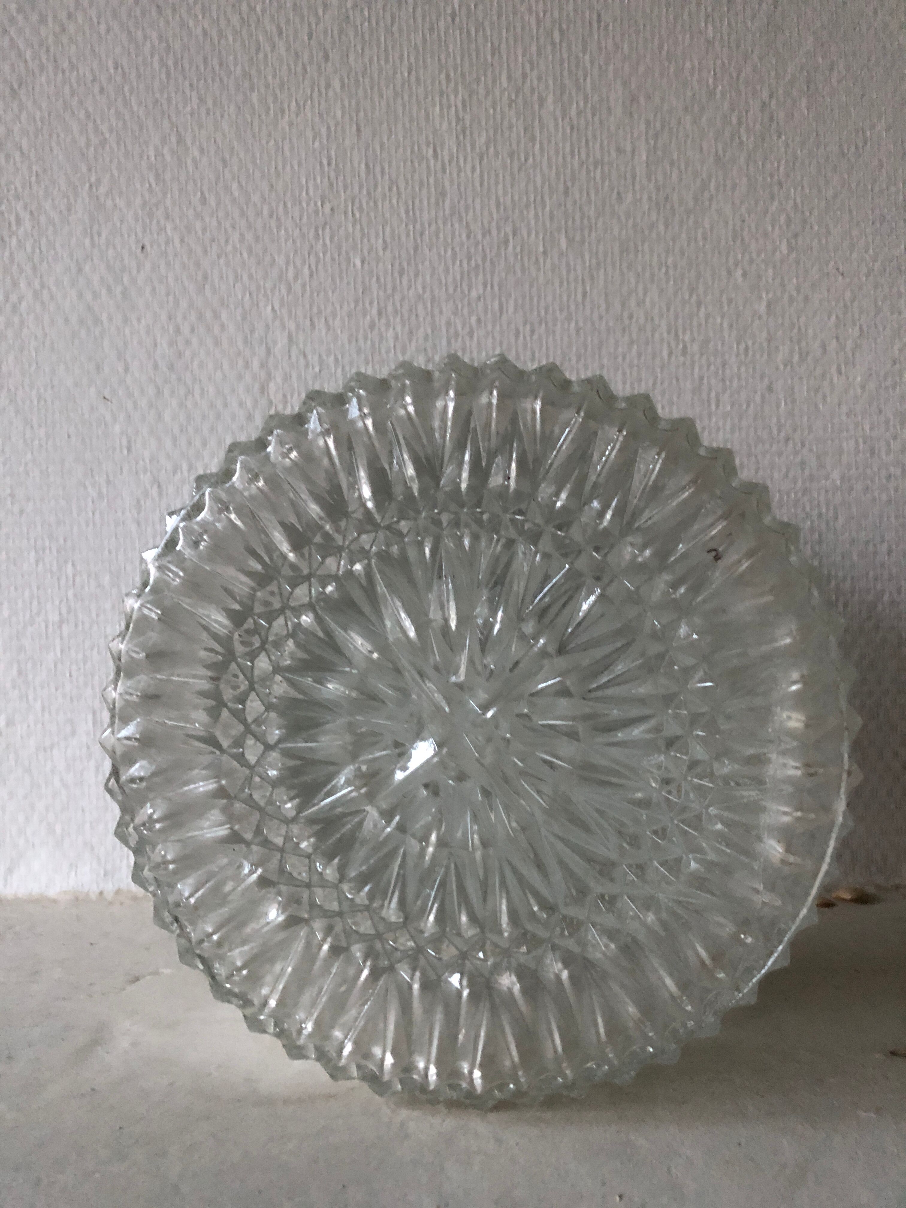 Plafonnier en verre vintage années 70