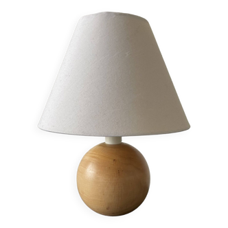 Lampe boule bois blond