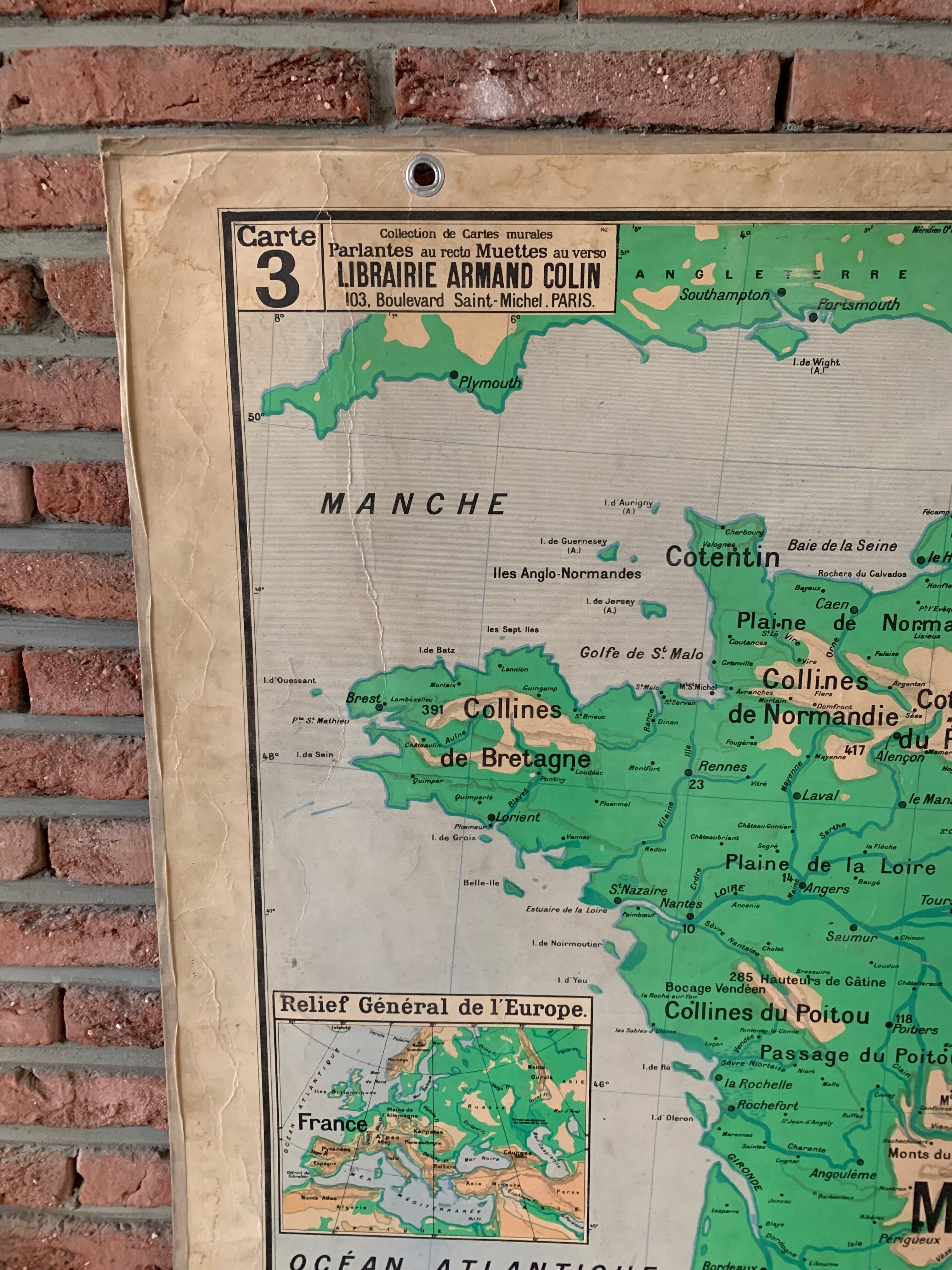 Map France reliefs du sol