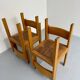 4 chaises bois et corde design Robert et Trix Haussmann  Dietiker vintage