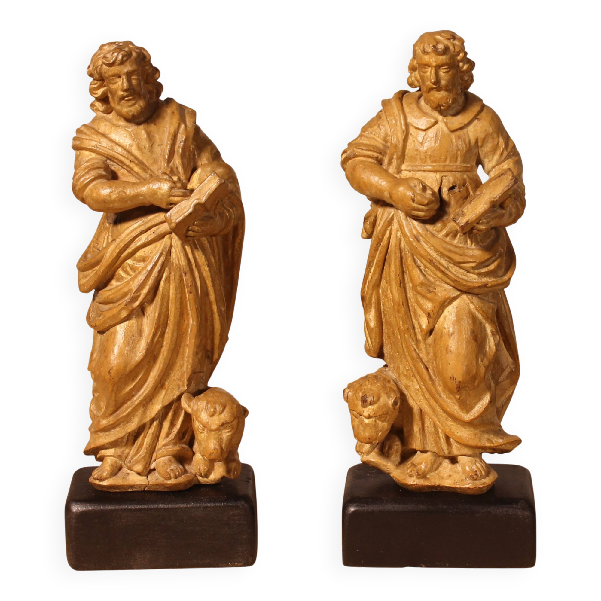 Paire de Saint Marc en noyer, Venise XVIème siècle