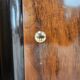 Art Decò bedside tables in walnut burl with pink glass top