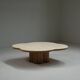 Travertine clover coffee table, 1970s Italy.