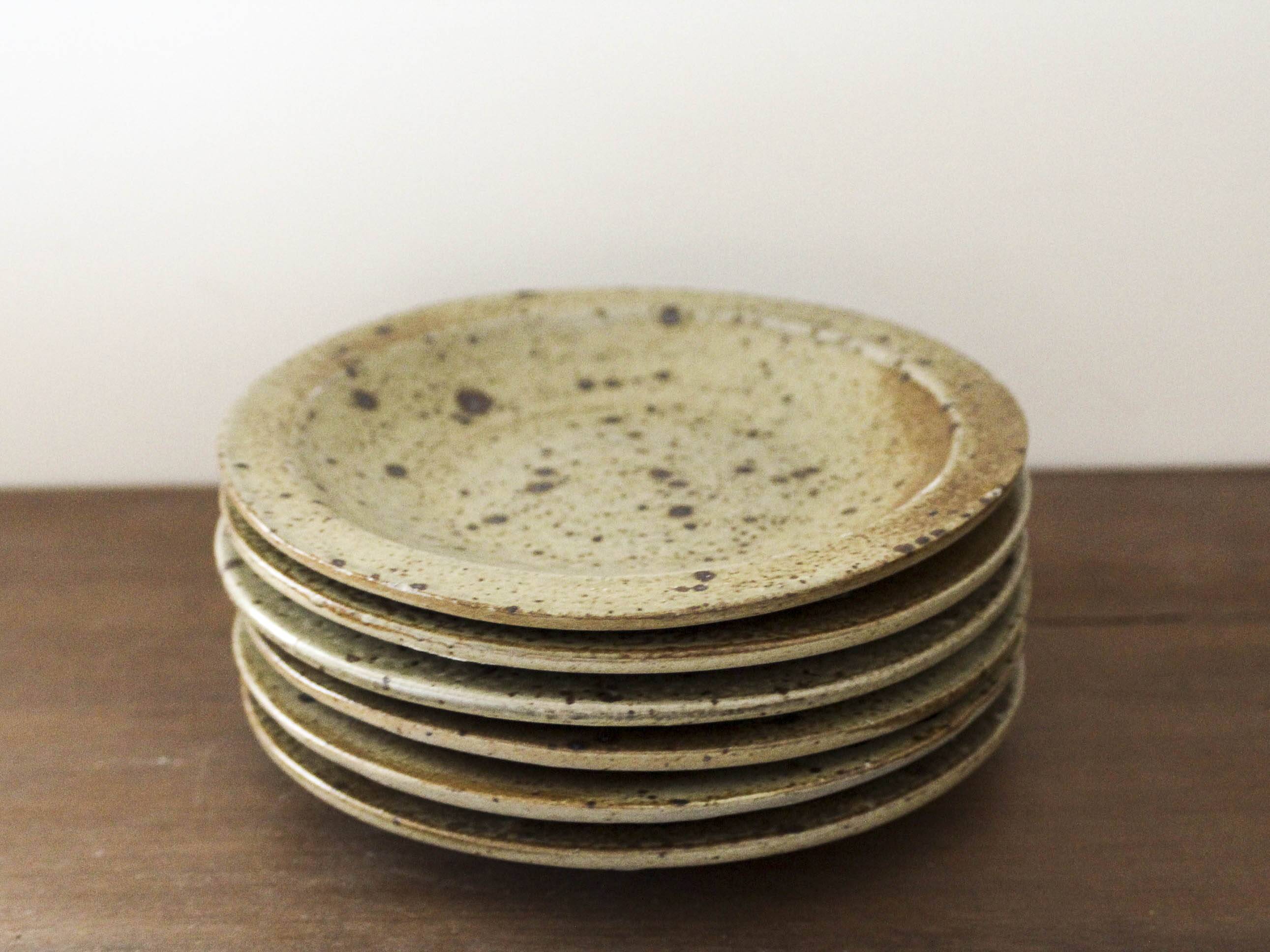 6 pyrite stoneware dessert plates