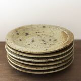 6 pyrite stoneware dessert plates