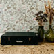 Vintage painter's chest in dark green wood