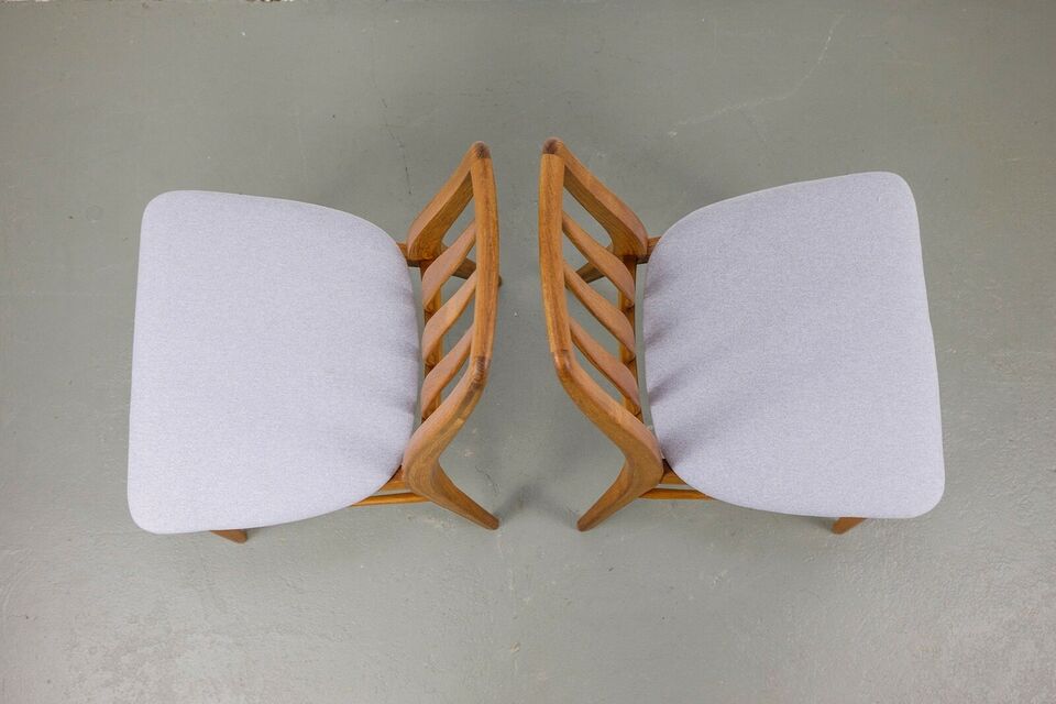 Set of 6 eva vintage chairs in Teak Niels Koefoe Hornslet Midcentury 60s