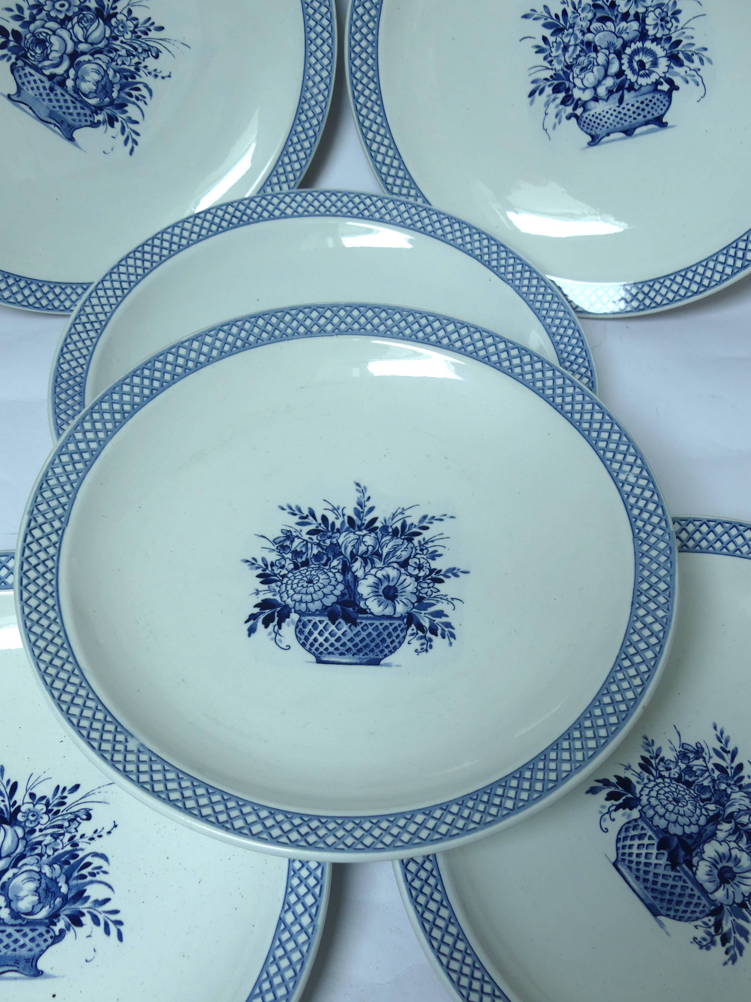 Assiettes creuses Sarreguemines Vieux-Delft