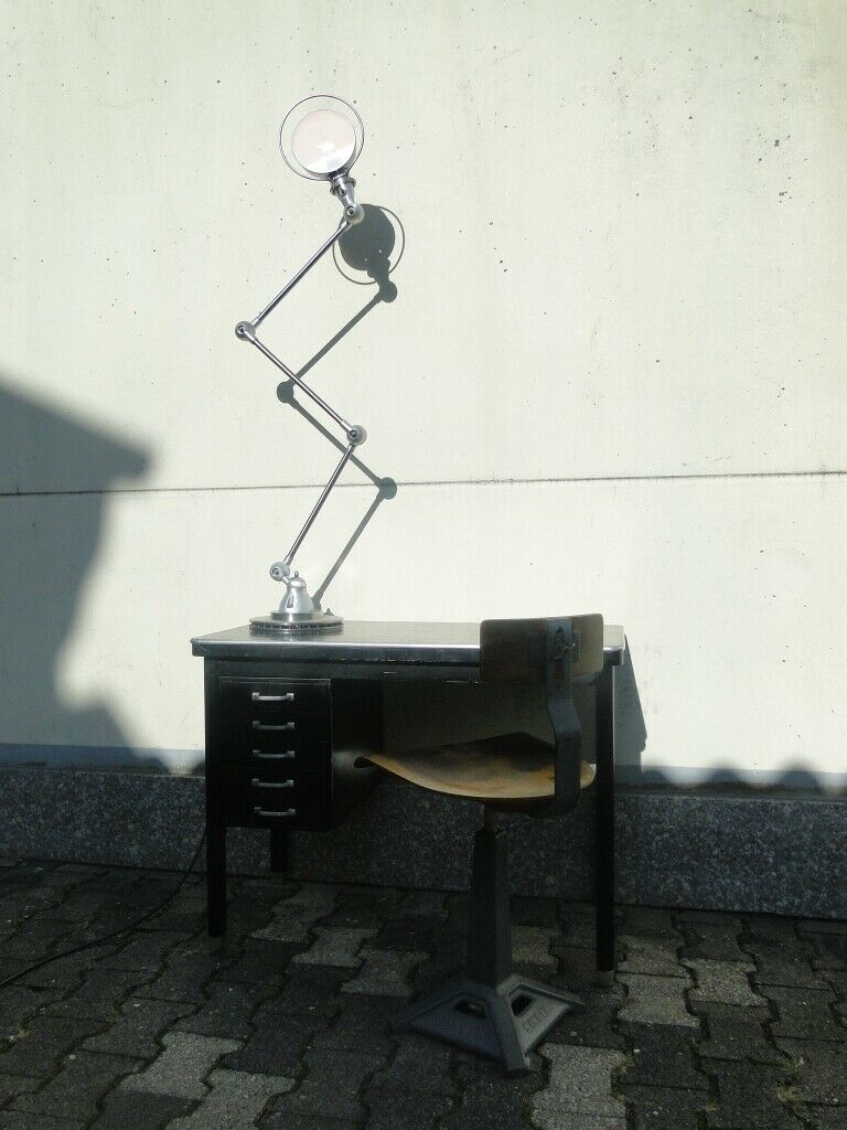 Floor lamp brushed jielde 3 arms of jeans louis domecq france 1960