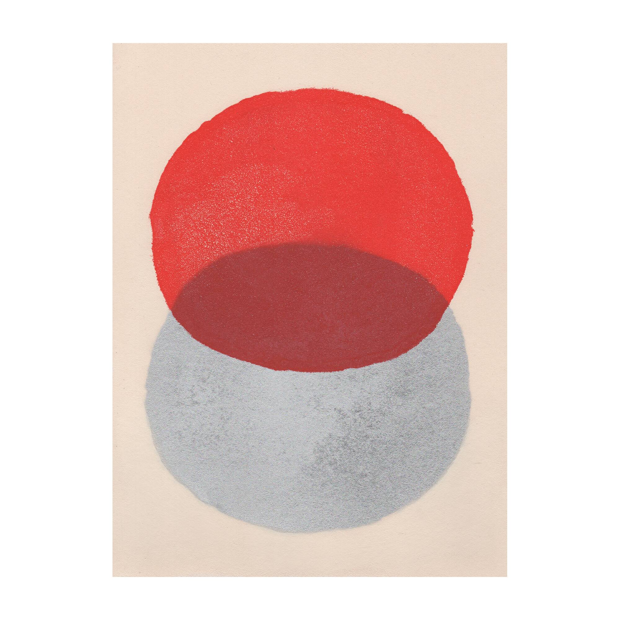 Abstract painting - 30x40cm - red and silver painting - B 261 - signed Eawy