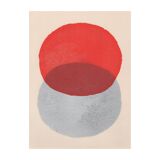 Abstract painting - 30x40cm - red and silver painting - B 261 - signed Eawy