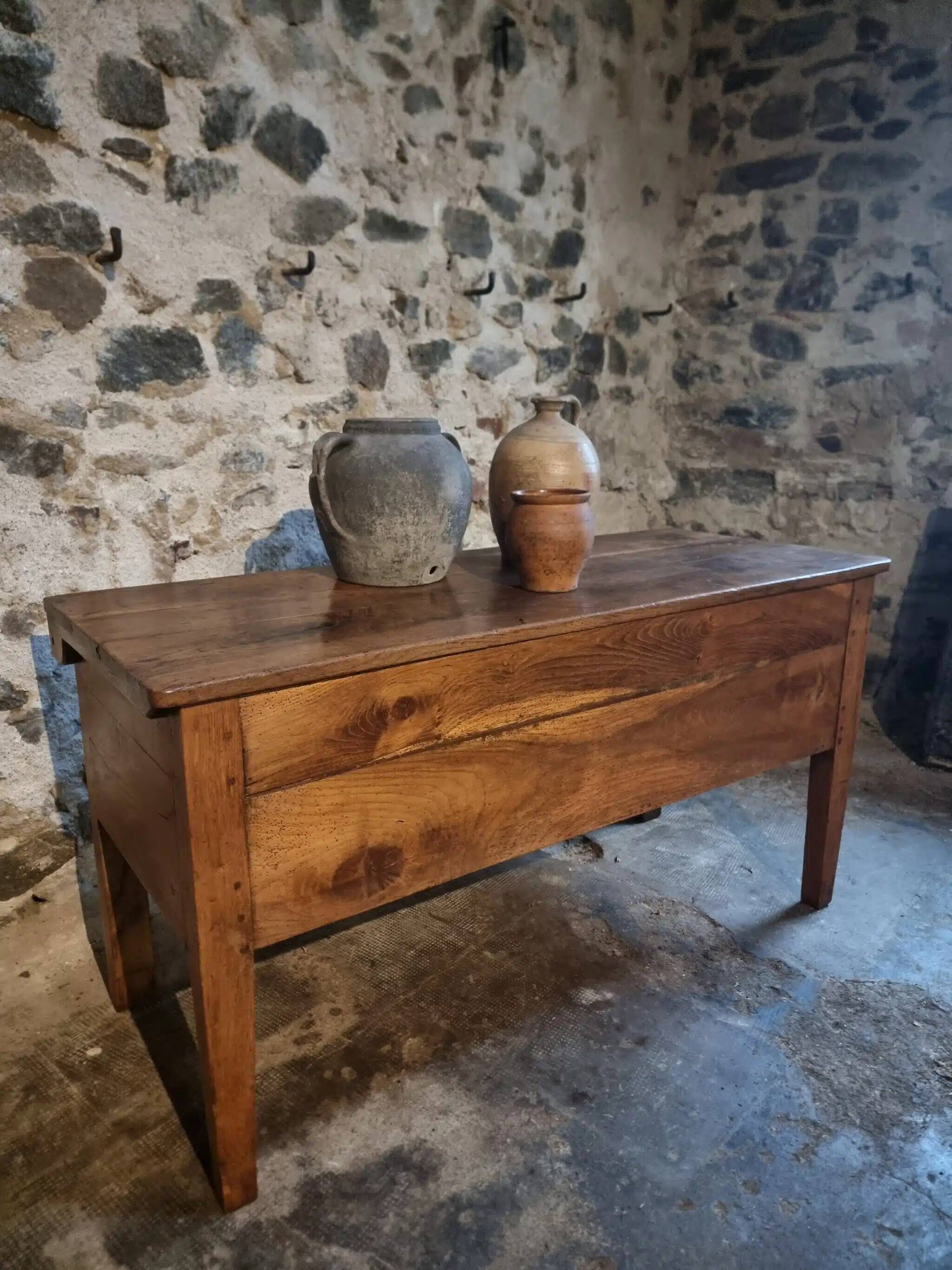 Old oak storage chest or flour bin
