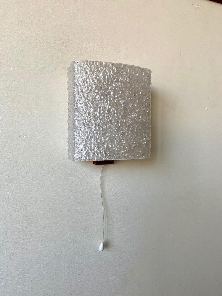 Teak and perspex wall lamp