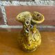 Antique pitcher cyclops enamels honey yellow vallauris fat lava vintage