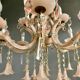 Vintage Italian Pink Opaline Murano Glass Chandelier