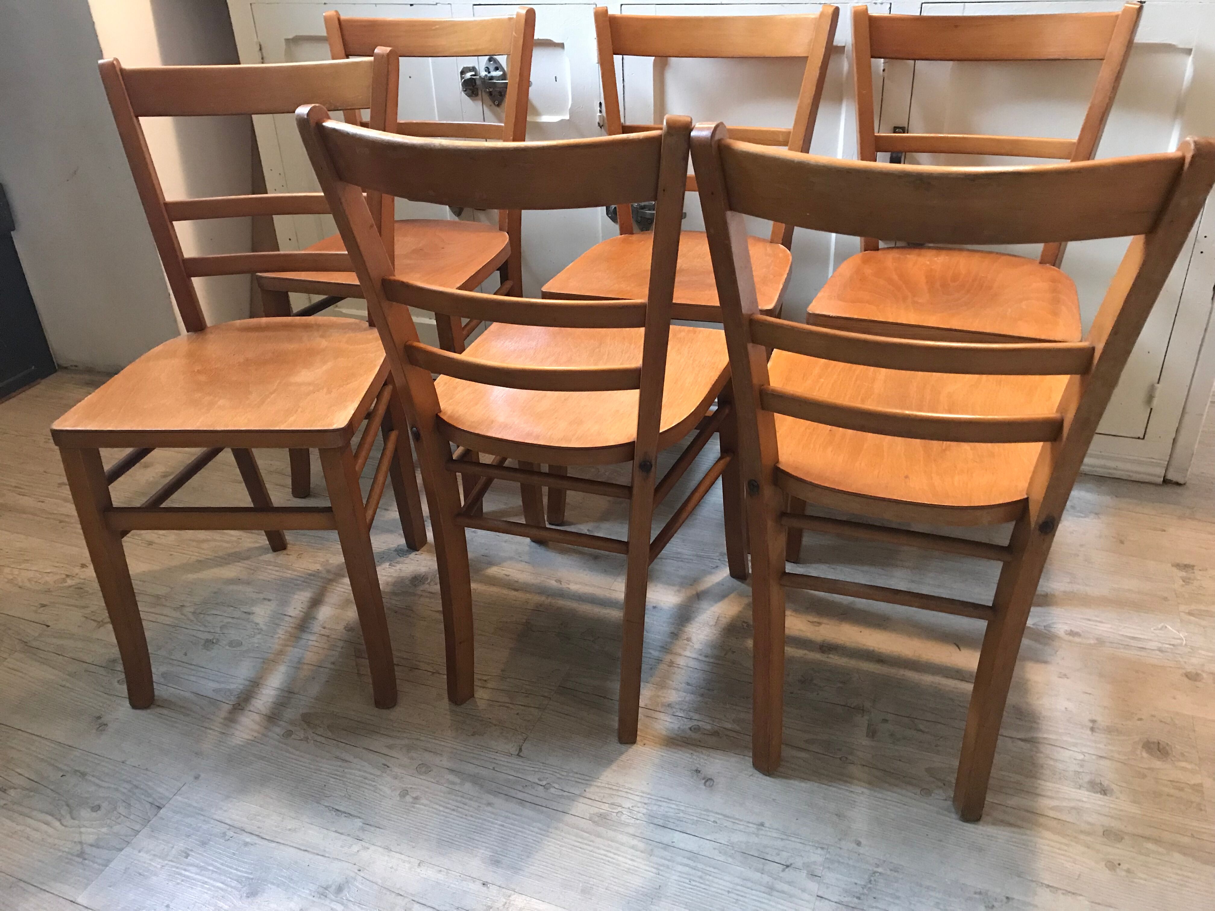 Lot of 12 vintage bistro chairs