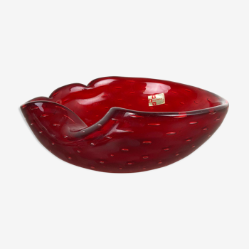Murano Glass "Strawberry" Bowl Element Shell Ashtray Seguso Murano, Italy, 1970s